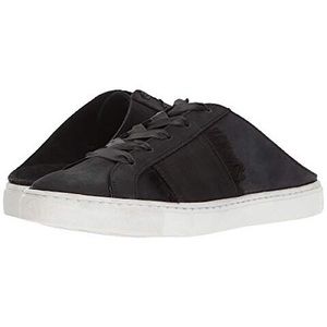 NEW Free People Black Satin Lace Up Slip On Sneakers Size 8 Open Back